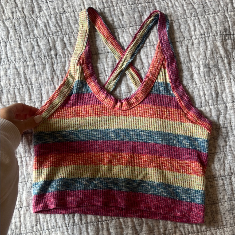 FP Movement by Free People Multicolor Striped Crop Top